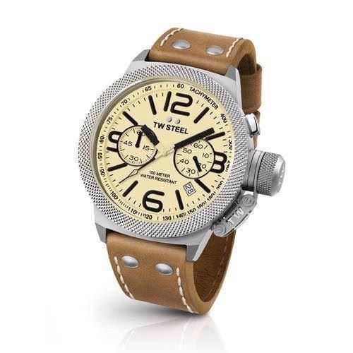 Image of Canteen 45 mm cream Quartz med chronograph Herre ur fra TW Steel